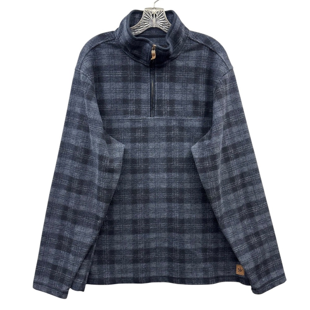 John Wayne Plaid Quarter‎ Zip Rustic Fleece Pullover Western Cowboy Ranch XL